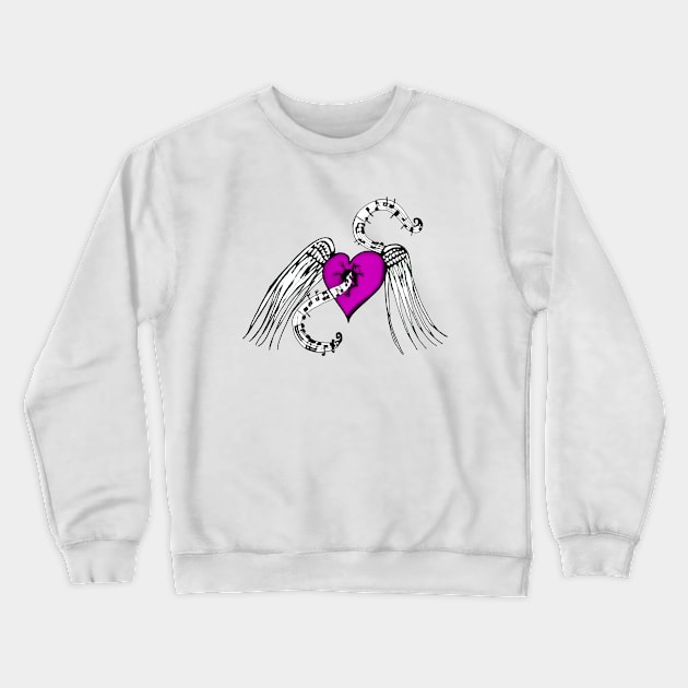 Heart Music Pink Crewneck Sweatshirt by BlakCircleGirl